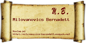 Milovanovics Bernadett névjegykártya