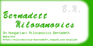 bernadett milovanovics business card